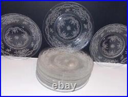 Lot Of 14 Vintage Fosteria Romance Etched Salad Plates