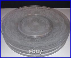 Lot Of 14 Vintage Fosteria Romance Etched Salad Plates