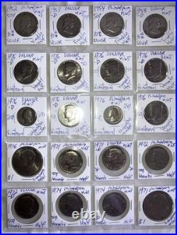 Lot Of 20-INSTANT COIN COLLECTION Franklin Silver Halves, Bicentennial Etc