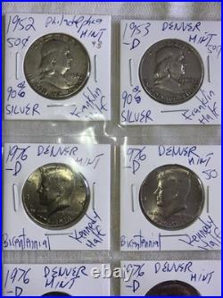 Lot Of 20-INSTANT COIN COLLECTION Franklin Silver Halves, Bicentennial Etc