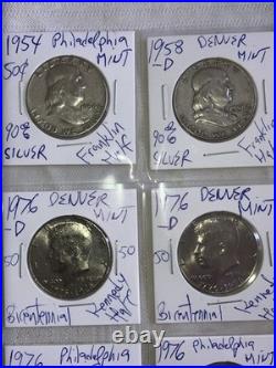 Lot Of 20-INSTANT COIN COLLECTION Franklin Silver Halves, Bicentennial Etc