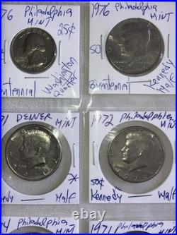 Lot Of 20-INSTANT COIN COLLECTION Franklin Silver Halves, Bicentennial Etc