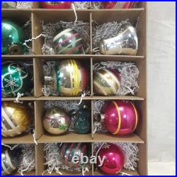 Lot Of 29 Mercury Glass Christmas Ornaments Teardrop Round Poland ShinyBrite Vtg