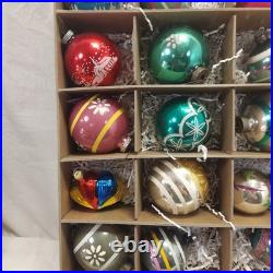 Lot Of 29 Mercury Glass Christmas Ornaments Teardrop Round Poland ShinyBrite Vtg