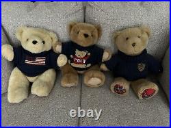 Lot Of 3 Polo Bear Plushies