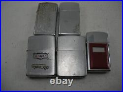 Lot Of 5 Vintage Zippo Lighters All Used T