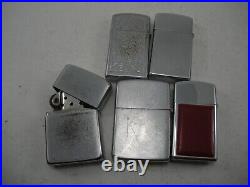 Lot Of 5 Vintage Zippo Lighters All Used T