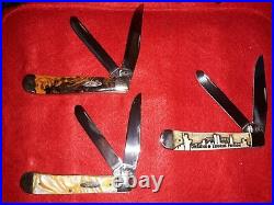 Lot Of 6 CASE XX Trapper Knives-folding pocket knife-ALL 4 1/8 IN. CLOSED. WithCASE