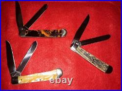 Lot Of 6 CASE XX Trapper Knives-folding pocket knife-ALL 4 1/8 IN. CLOSED. WithCASE