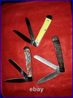 Lot Of 6 CASE XX Trapper Knives-folding pocket knife-ALL 4 1/8 IN. CLOSED. WithCASE