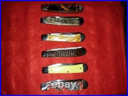 Lot Of 6 CASE XX Trapper Knives-folding pocket knife-ALL 4 1/8 IN. CLOSED. WithCASE