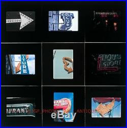 Lot Of 90 Neon Arrow Signs 1960s-1970 All 1 Amateur Photog Vtg 35mm Photo Slides