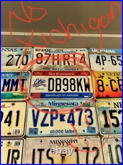 Lot Of all 50 USA license plates except XICHIGAN replaced with extra OHIO plate