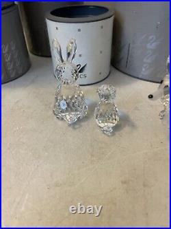 Lot of 10 Swarovski Crystal Mini Figurines Fox Squirrel Rabbit Frog Koala Seals