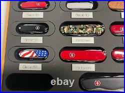 Lot of 10 Victorinox Swiss Army Knives with Display Case All New