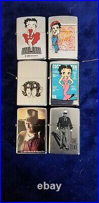 Lot of 12 Zippos All New Colt, JD, Betty Boop and more