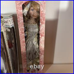 Lot of 17 Porcelain Dolls In Original Boxes 1990s Collectible