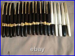 Lot of 18 PLATINUM, Pilot Fountain pens All With18k Gold nibs