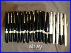 Lot of 18 PLATINUM, Pilot Fountain pens All With18k Gold nibs