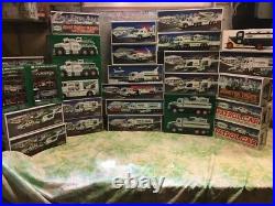 Lot of 29 Large Hess Trucks + 2 Mini-Sets ALL Brand New, Still in Original Box