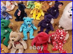 Lot of 39 Ty Beanie Babies Asst'd Bears Collection All Mint withTags + Gidget