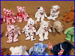Lot of 39 Ty Beanie Babies Asst'd Bears Collection All Mint withTags + Gidget
