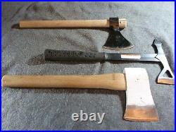 Lot of 3 Throwing Axes, WATL, Estwing, & American Tomahawk, Used, Good Condition