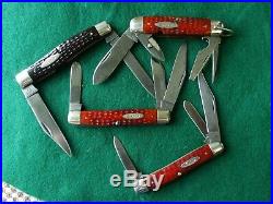 Lot of 4 Vintage Case Knives Red Bone All XX 1940-64