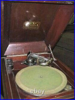 Lot of 5 Floor Model Phonographs Victrola Victor Edison Pathe Columbia ALL WORK