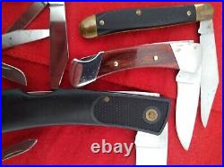 Lot of 5 Vintage Pocket Knives, Schrade, buck, craftman, all except buck unused