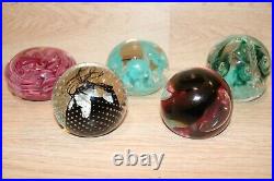 Lot of 5 vtg Paperweight Collection Troutman & Caithness all nice condition