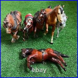 Lot of 6 Assorted Mixed Plastic Medium horses Collectible figurines Preloved