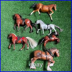 Lot of 6 Assorted Mixed Plastic Medium horses Collectible figurines Preloved