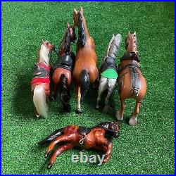 Lot of 6 Assorted Mixed Plastic Medium horses Collectible figurines Preloved