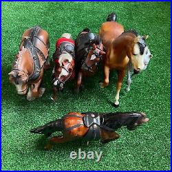 Lot of 6 Assorted Mixed Plastic Medium horses Collectible figurines Preloved