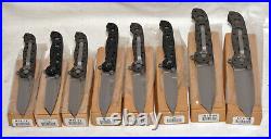 Lot of 8 CRKT M16 knives from 2000 pre-safety, all NEW IN BOXES