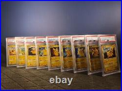 Lot of 9 2010 Pikachu World Promo Pikachu Holo Complete Set All PSA 10 Gem Mint