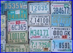 Lot of ALL 50 US states MOTORCYCLE License plates
