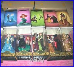 Lot of ALL 5 Sets Disney Fairytale Designer Good & Evil Collection Dolls LE