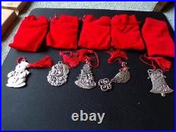 Lot of Avon Pewter Christmas Ornaments 1985 2021 All Original Packaging
