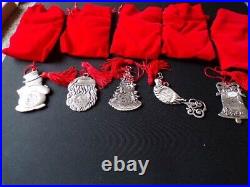 Lot of Avon Pewter Christmas Ornaments 1985 2021 All Original Packaging