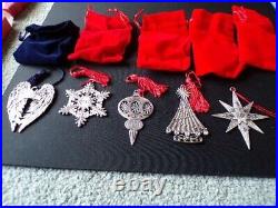 Lot of Avon Pewter Christmas Ornaments 1985 2021 All Original Packaging