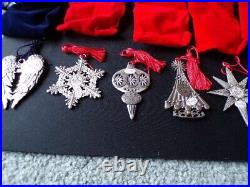 Lot of Avon Pewter Christmas Ornaments 1985 2021 All Original Packaging