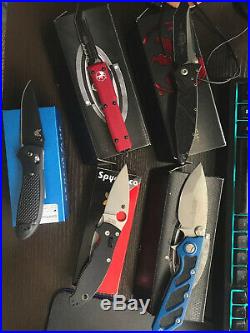 Lot of microtech knives with spyderco and benchmade all included