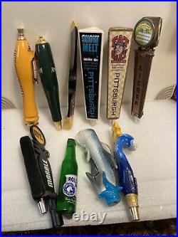 MIXED LOT OF 11 USED And NEW Draft beer tap handles. READ ALL BELOW