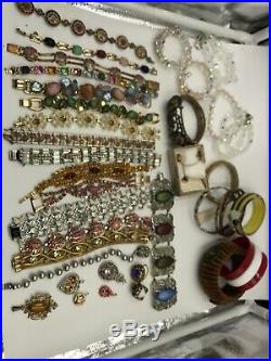 Massive Collection! Vintage Rhinestone Jewelry Lot! All Good! Selling Collection