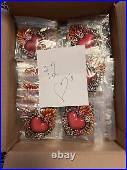 Mexican tin heart Magnets Lot Of 92