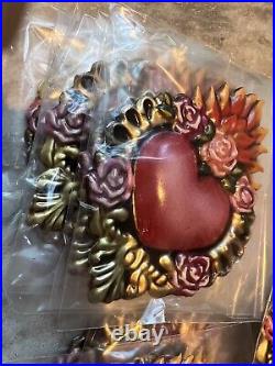 Mexican tin heart Magnets Lot Of 92