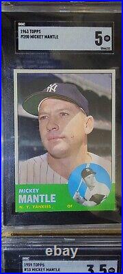 Mickey Mantle 17 Card Lot Beckett SGC Amazing Lot 1955-1969 Rare Collection