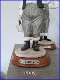 Mint Laurel and Hardy porcelain dolls Figurines Wooden Stand Numbered LTD